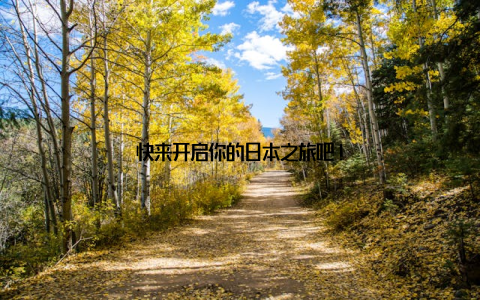 快来开启你的日本之旅吧!